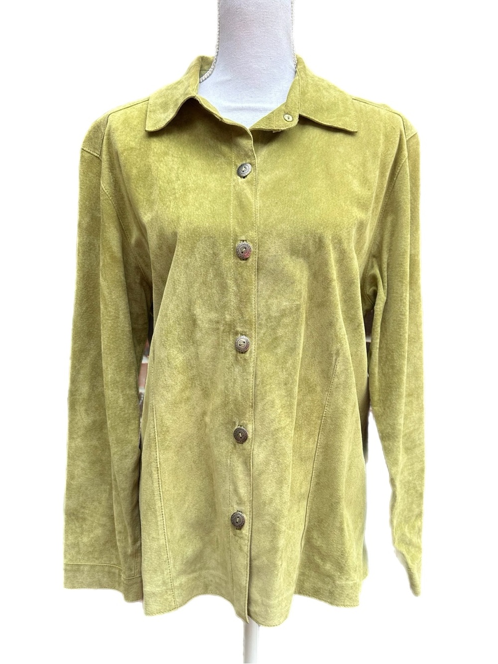 100% SUEDE LEATHER CHICOS COAT SHAKET Shirt Jacket Size XL
